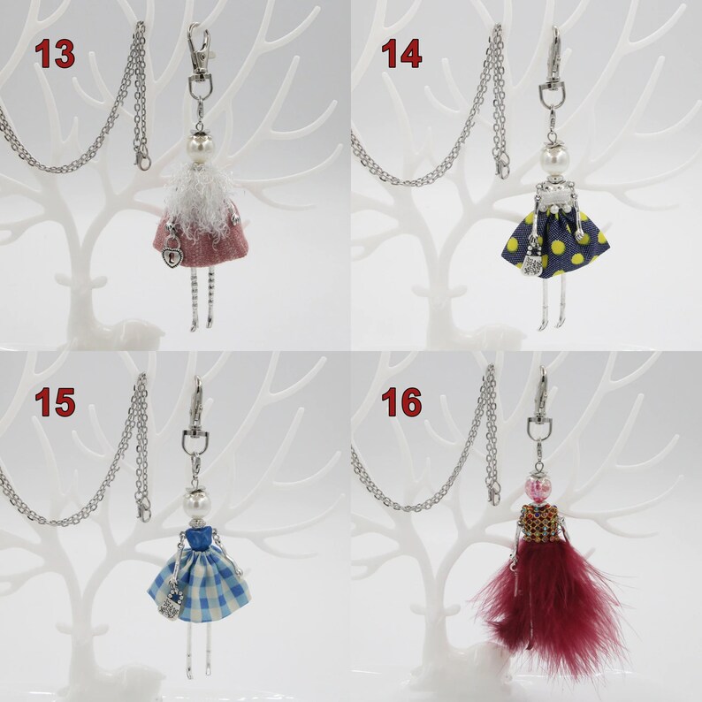Beaded Dress Doll Keychain Pendant Handmade for Handbag Car Etsy