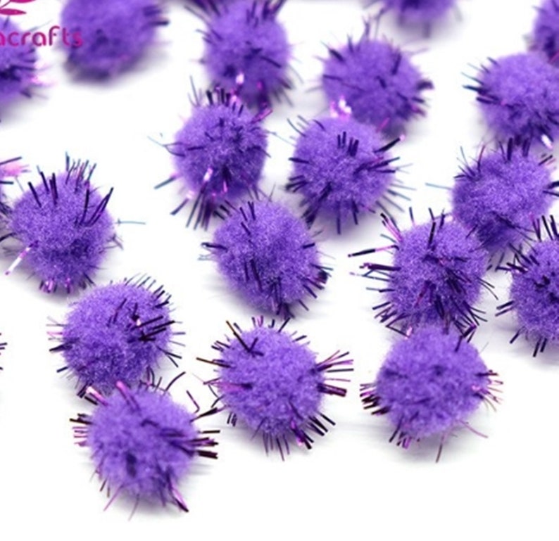 140pcs Small Tinsel Pom Poms Christmas Festive DIY Crafty Etsy