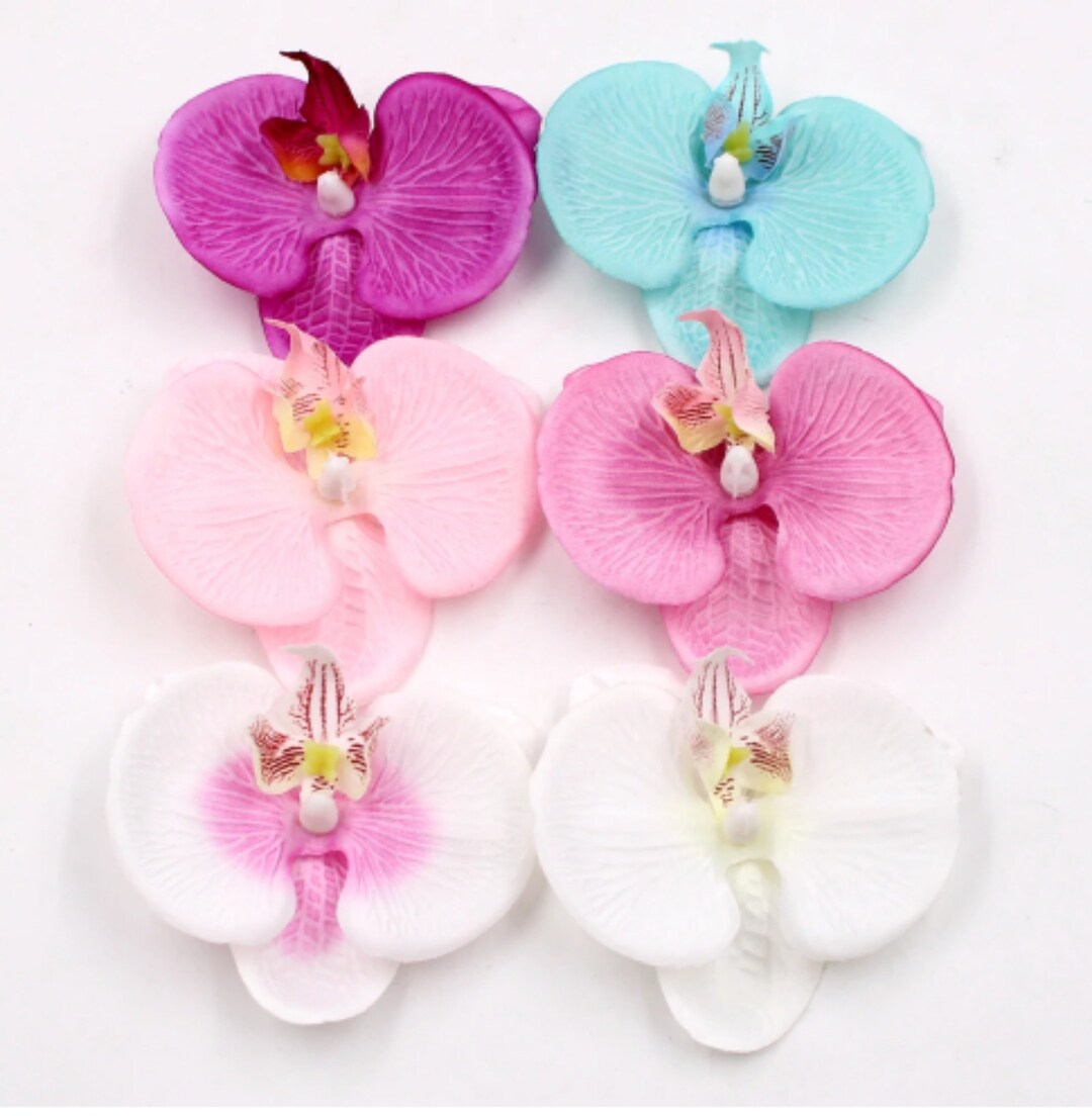 10pcs Big Artificial Orchid Flower Head Wedding Headdress Etsy