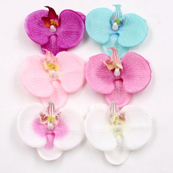 10pcs Artificial Orchid Flower Head For Craft Wreath Decoration