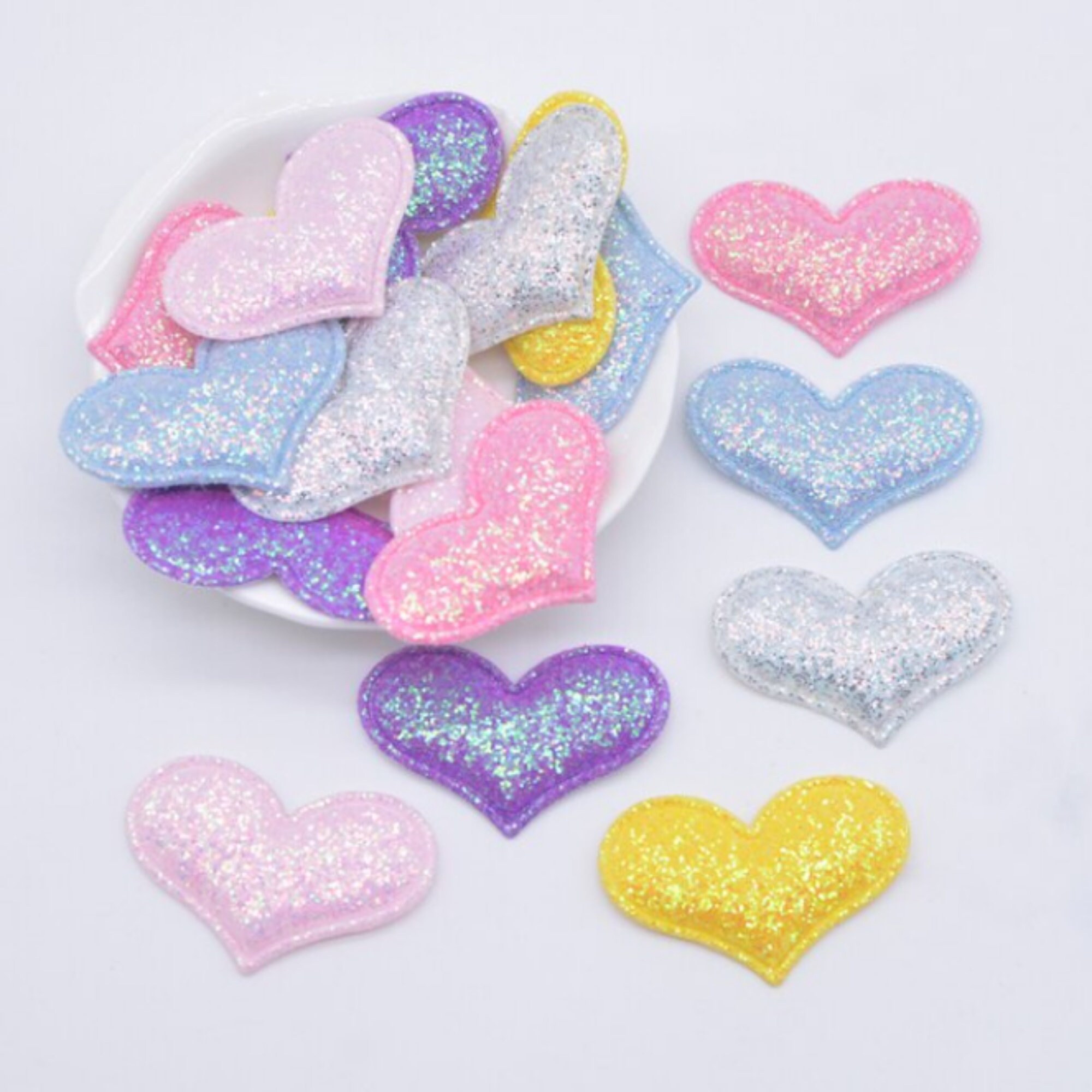 Heart Iron-on Patch, Embroidered Heart Applique, Decorative Heart Patches 
