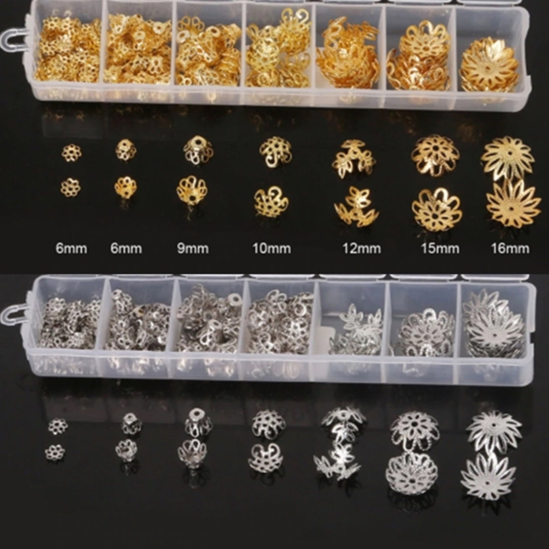 300pcs Mixed Flower Beads End Caps for Jewelry Making Accessories Etsy