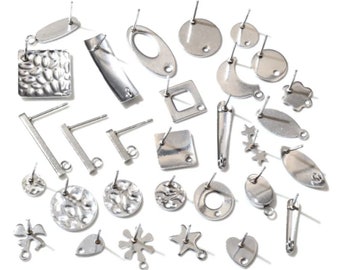 20 Stück Silber Ohrring Basis Rohling für Ohrring Schmuck machen