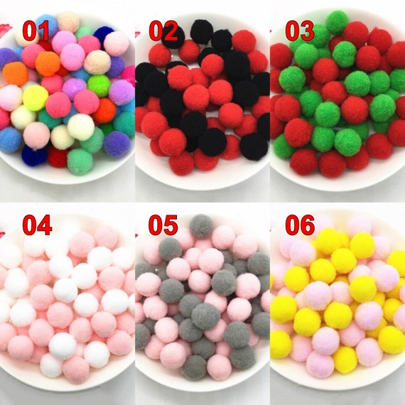 100 Boules Feutrine Laine Couleurs Mélangées - DIY Déco Vêtements Bijoux - Diamètre ~2cm