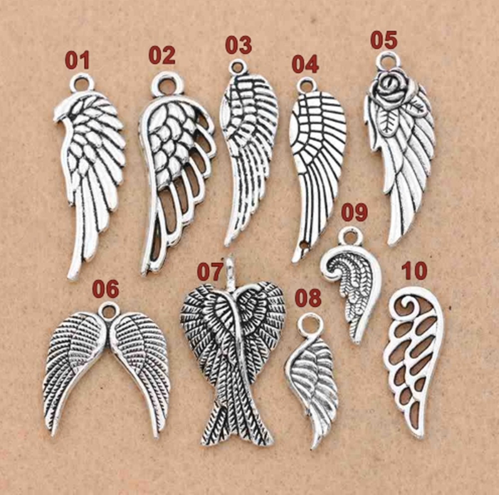 50PCS Antique Sliver made for an angel Pendant DIY Necklace Bracelet Findings 