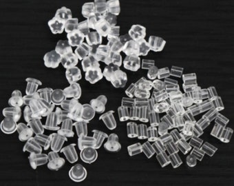 400 piezas de parte posterior de pendiente de plástico, tapón de pendiente para fabricación de joyas