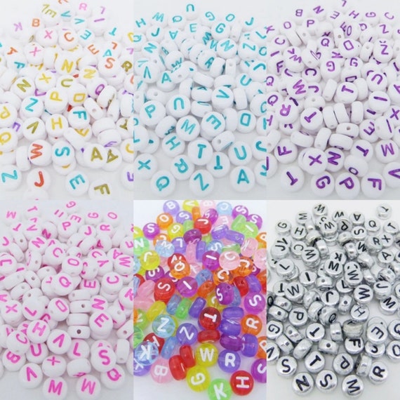 200 pcs Retro Gold Alphabet Beads Round A to Z Letter Spacers