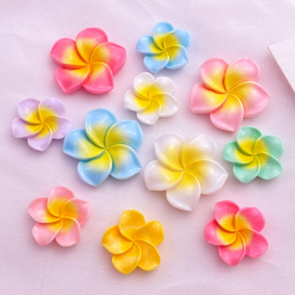 10pcs Mixed Colors Flower Resin Cabochon Flatback For Jewelry Making