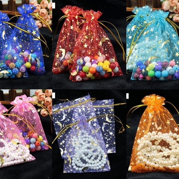 50pcs Star and Moon Bag For Jewelry Packaging Display & Jewelry Pouches