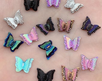 40 pezzi con retro piatto a forma di farfalla in resina carina per la creazione di gioielli