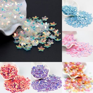10g Paillettes a tazza sciolte a forma di fiore, coriandoli, per cucire indumenti