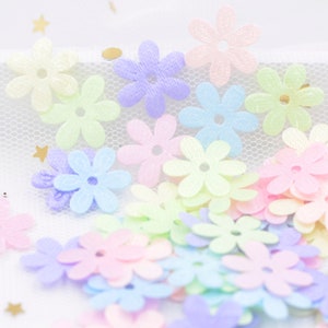 400 Stück Mischfarben Kleine Blumen Patch Applikationen für Stoff Handwerk Dekoration