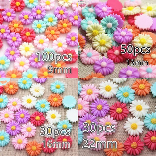 50pcs Matte Rose Flower Resin Flatback Cabochon Cameo Jewelry Etsy
