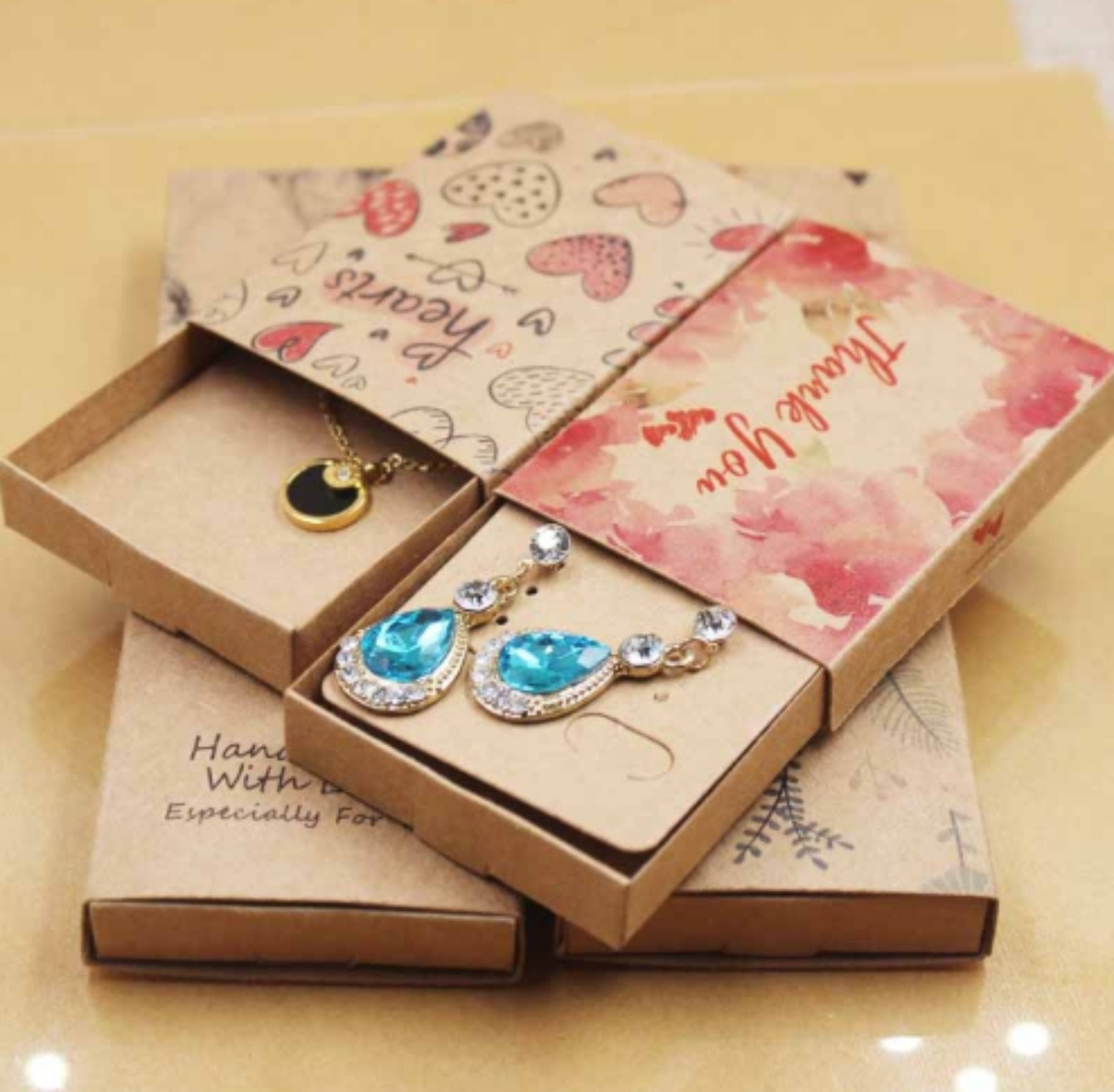 Luxury Jewelry Necklace Earring Ring Bracelet Box Gift Wedding Jewelry Case LH 
