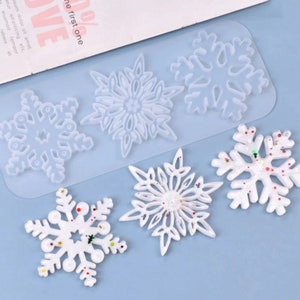 Snowflake Resin Molds, Snowflake Silicone Mold Resin, Snowflake Tag Molds,  Christmas Tree Decoration Mold, DIY Epoxy Snowflake Keychain Mold 