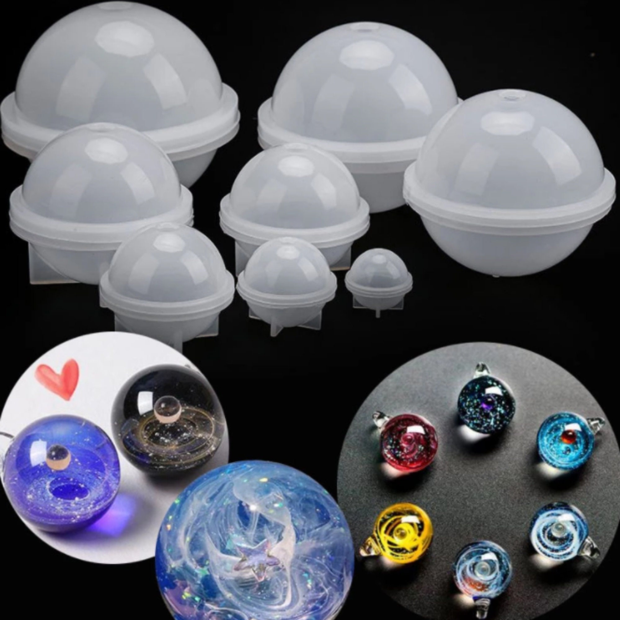 Round Ball Silicone Mold Epoxy Resin Mold Jewelry Making Craft Etsy