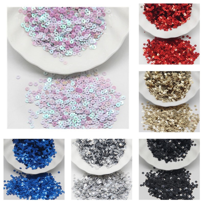 3456mm Iridescent Flat Round Loose Sequins Paillette Sewing Craft for Garment Dress Shoe Caps DIY Accessories