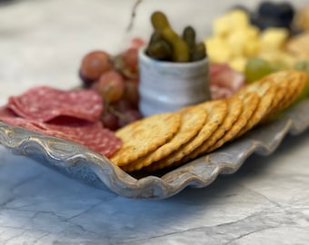 Ceramic Charcuterie Board. Pottery Cheese Board / Serving Tray - Earthy Brown.  Serve ware. Trays & Platters for Entertaining.