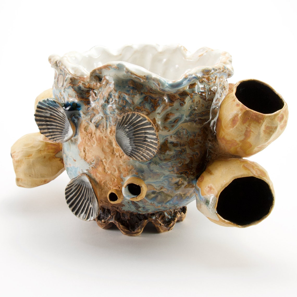 Coastal Decor Oyster Pearl Barnacle Bowl. Decorative Ceramic Etsy