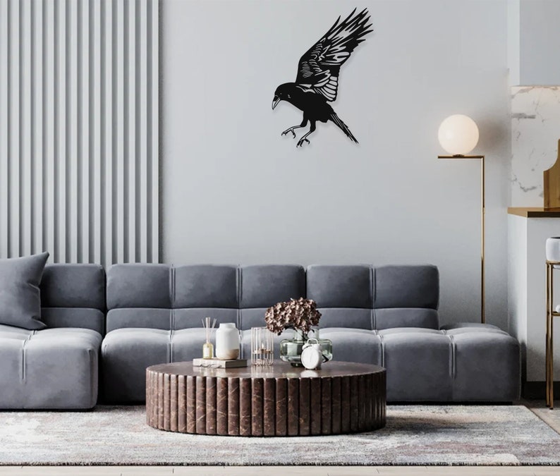 Raven Metal Wall Art Raven Wall Decor Crow Wall Art Decor Etsy