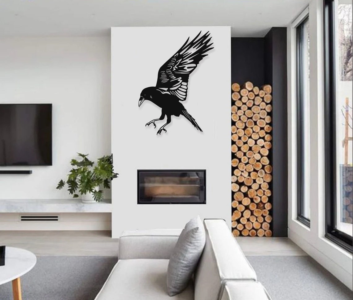 Raven Metal Wall Art Raven Wall Decor Crow Wall Art Decor Etsy