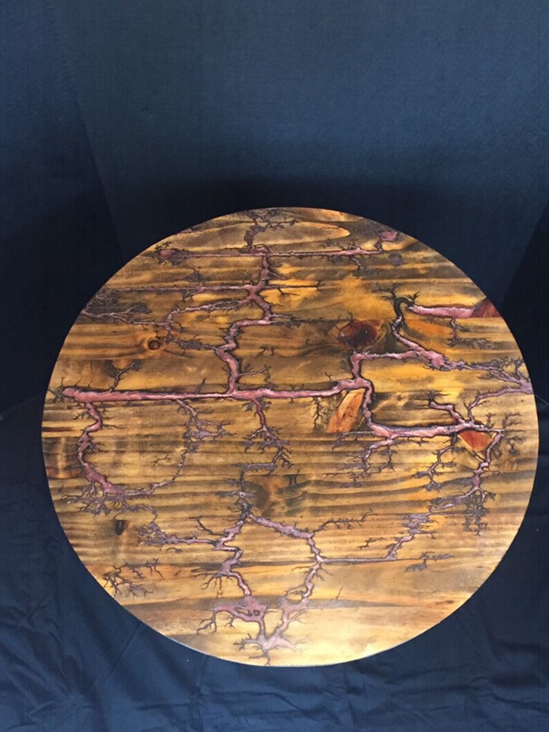 Fractal Burned Round Coffee Table Etsy