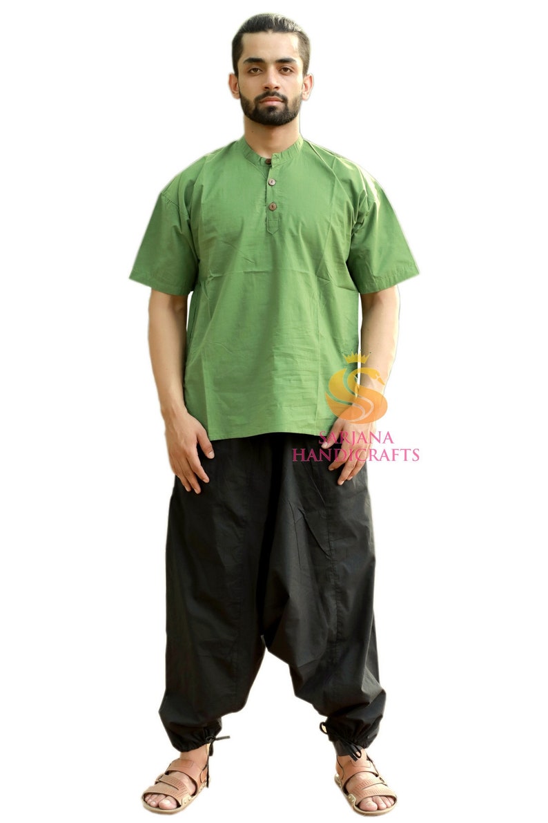 Indian 100/% Cotton Men/'s Pajama Pant Baggie Trouser Loose Fit White Plain Solid