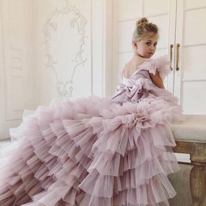 Flower girl dresses mauve color sales