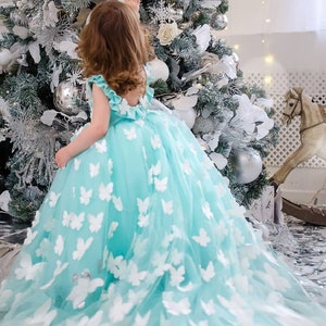 Baby girl butterfly birthday dress, flower girl dress, birthday butterfly style baby dress, dress with butterflies,first birthday kids dress