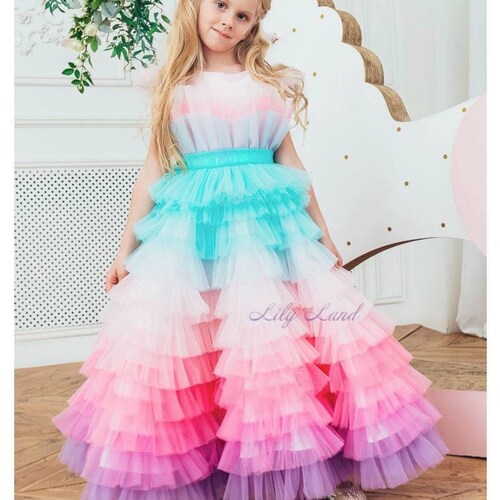 Multicolored Girl Dress Birthday Style 