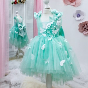 Vestido de bebé estilo mariposa, vestido de niña de cumpleaños, vestido de niña de flores, vestido de primer cumpleaños, vestido de mariposa bebé, vestido de niña de boda