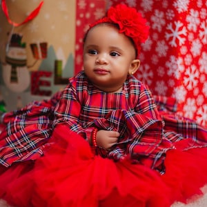Christmas Baby Girl Dress Photoshoot Girl Dress Red Plaid Baby Dress With Headband Baby Gown for Christmas Picture Baby Girl Santa Dress Etsy UK