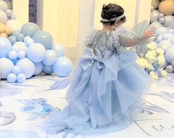baby blue puffy dress