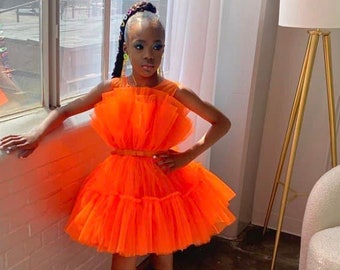 orange dresses dance