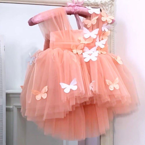 Baby Girl Blended Stuff Dress In Butterfly Design main image 1