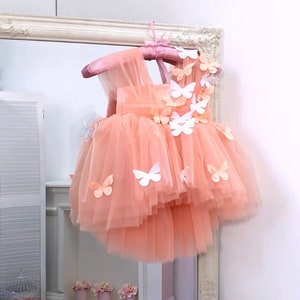 First birthday dress, Butterfly style baby dress, birthday Butterfly party outfit, baby girl dress with butterflies, Christening baby dress