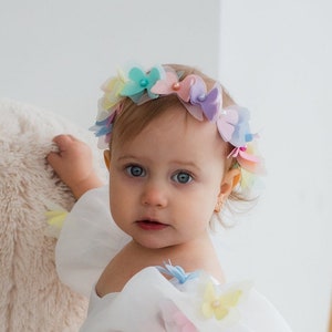 Butterfly Baby Birthday Grown, Flower Girl Headband, Ready To Ship, Prom Headband, Party Hair Accessory, Butterfly Wedding Hair Ornament