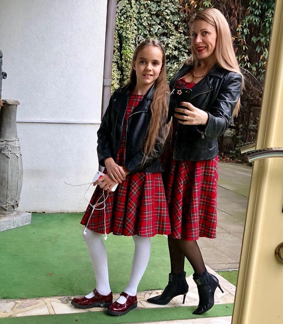 Mom and Baby Girl Matching Clothes Plaid Mother Daughter Dresses