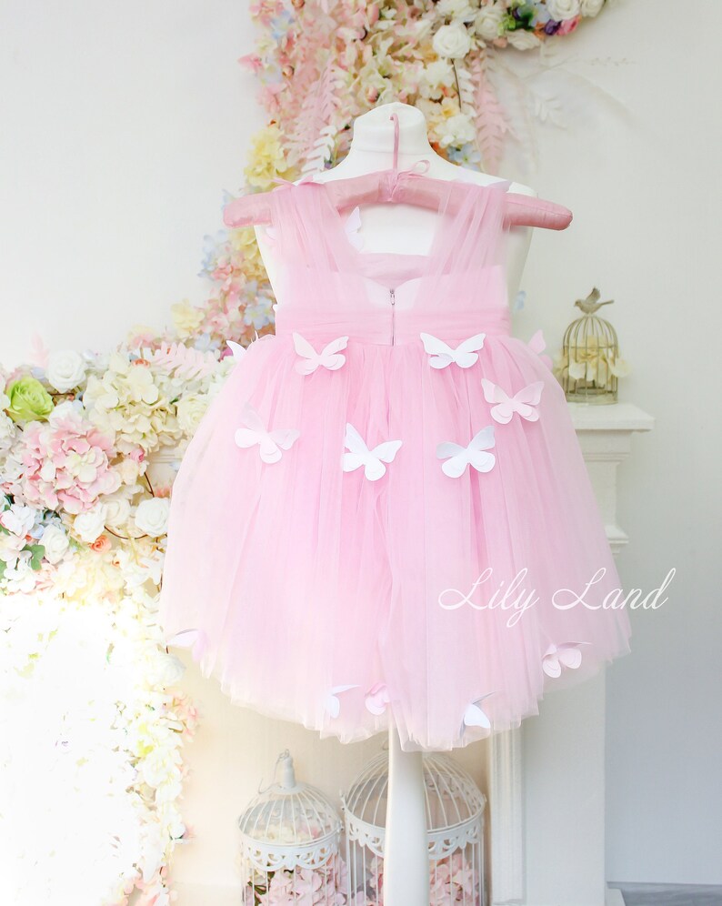 Baby's Cute Butterflies Printed Dress Little Girls Birthday Party Gown with Bow main image 1