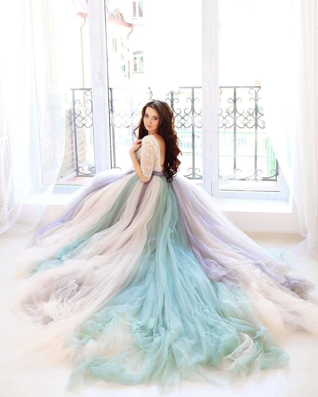 pastel rainbow maternity dress