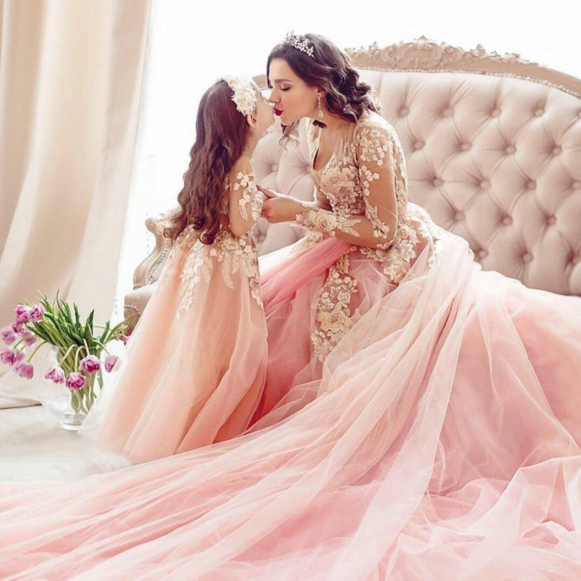 Photo Shoot Mother and Daughter Dresses Blush Matching Dresses | Etsy