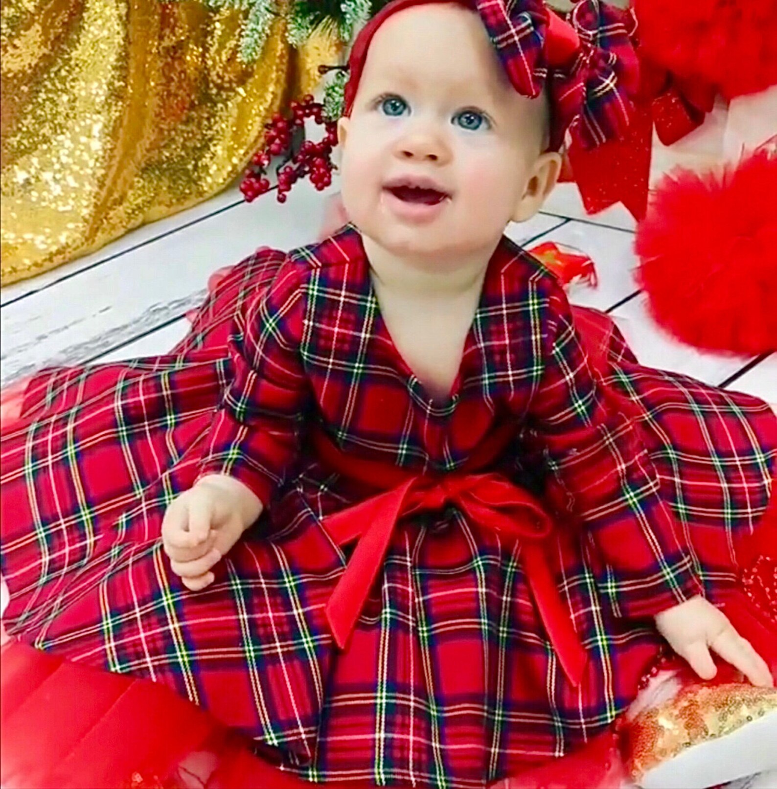 Christmas Dress for Baby Girl READY TO SHIP Red Plaid Xmas Etsy