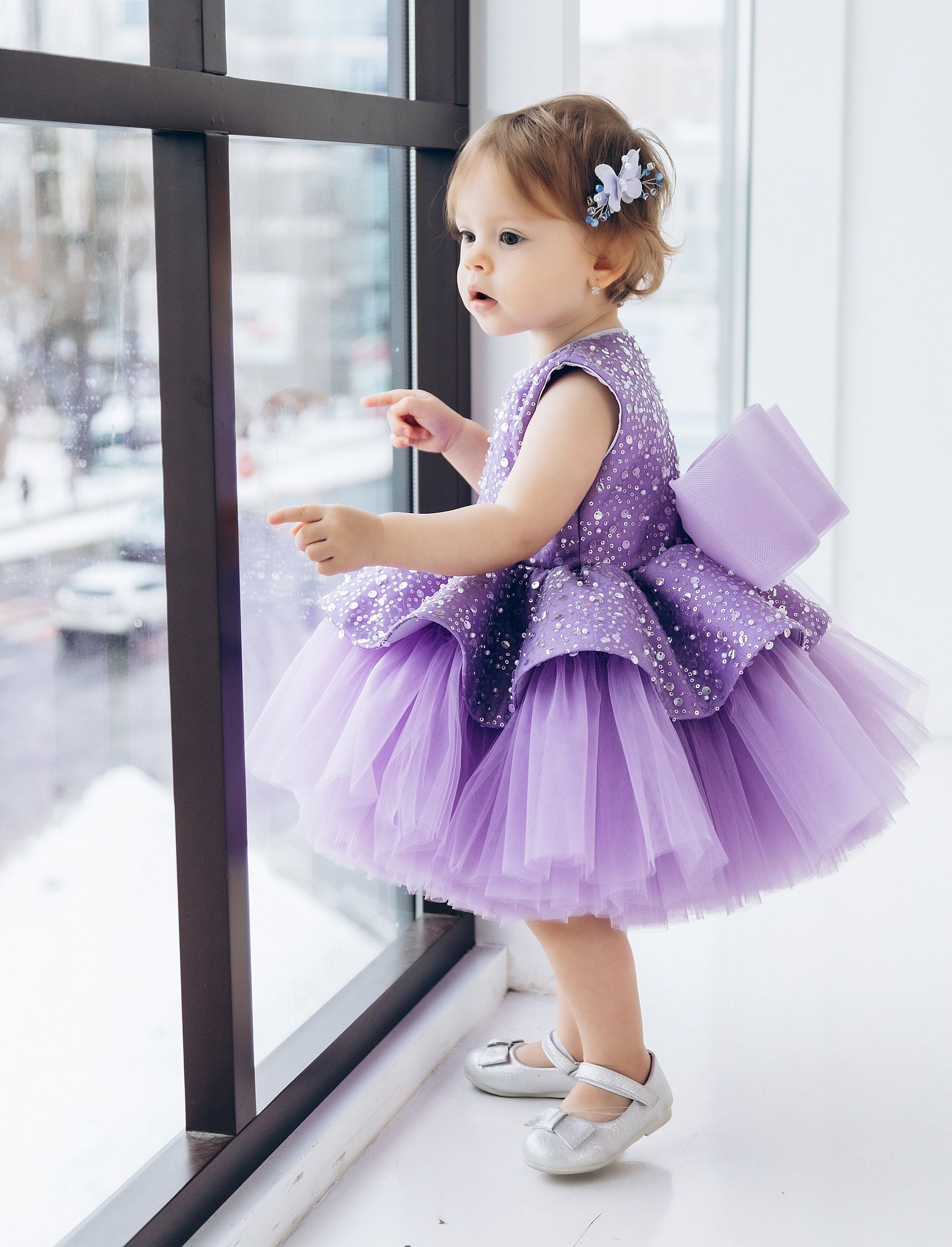 purple first birthday dress Buy First Birthday Dress Online In India – OPUS RKID main image 0
