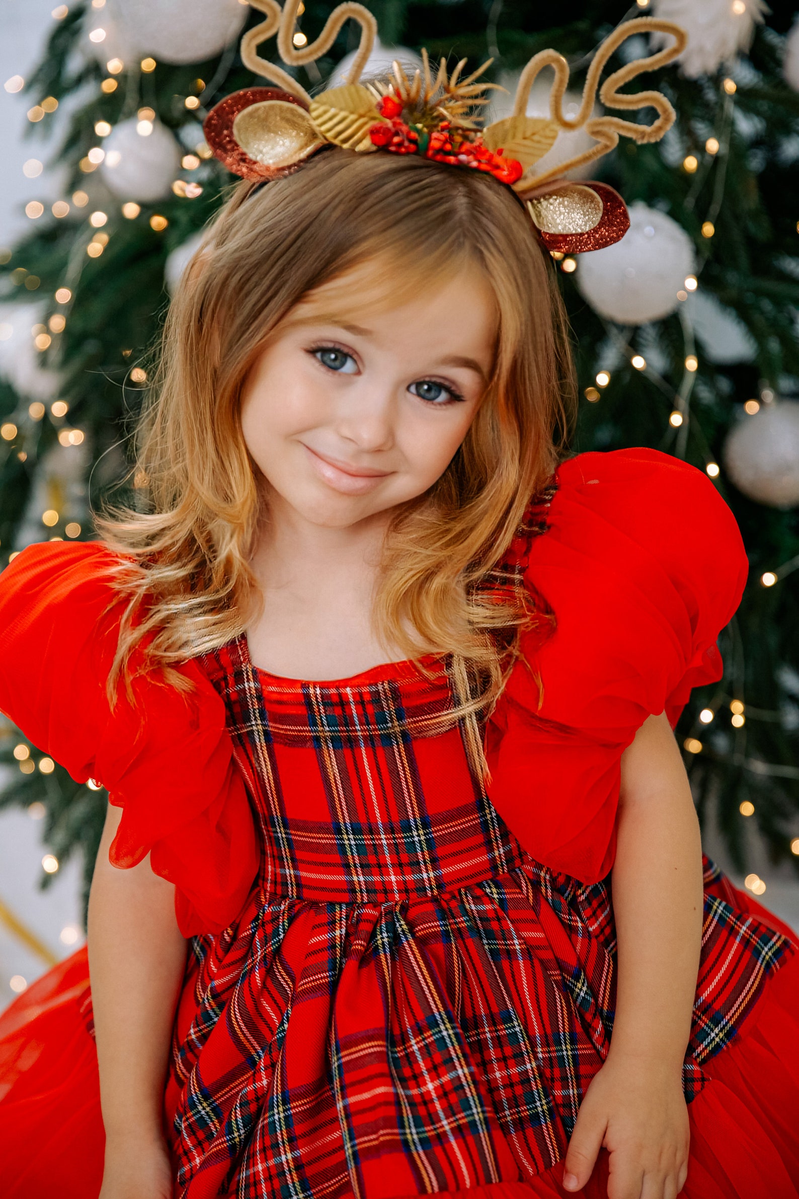 Christmas Baby Girl Dress Red Plaid Christmas Gown Christmas Etsy