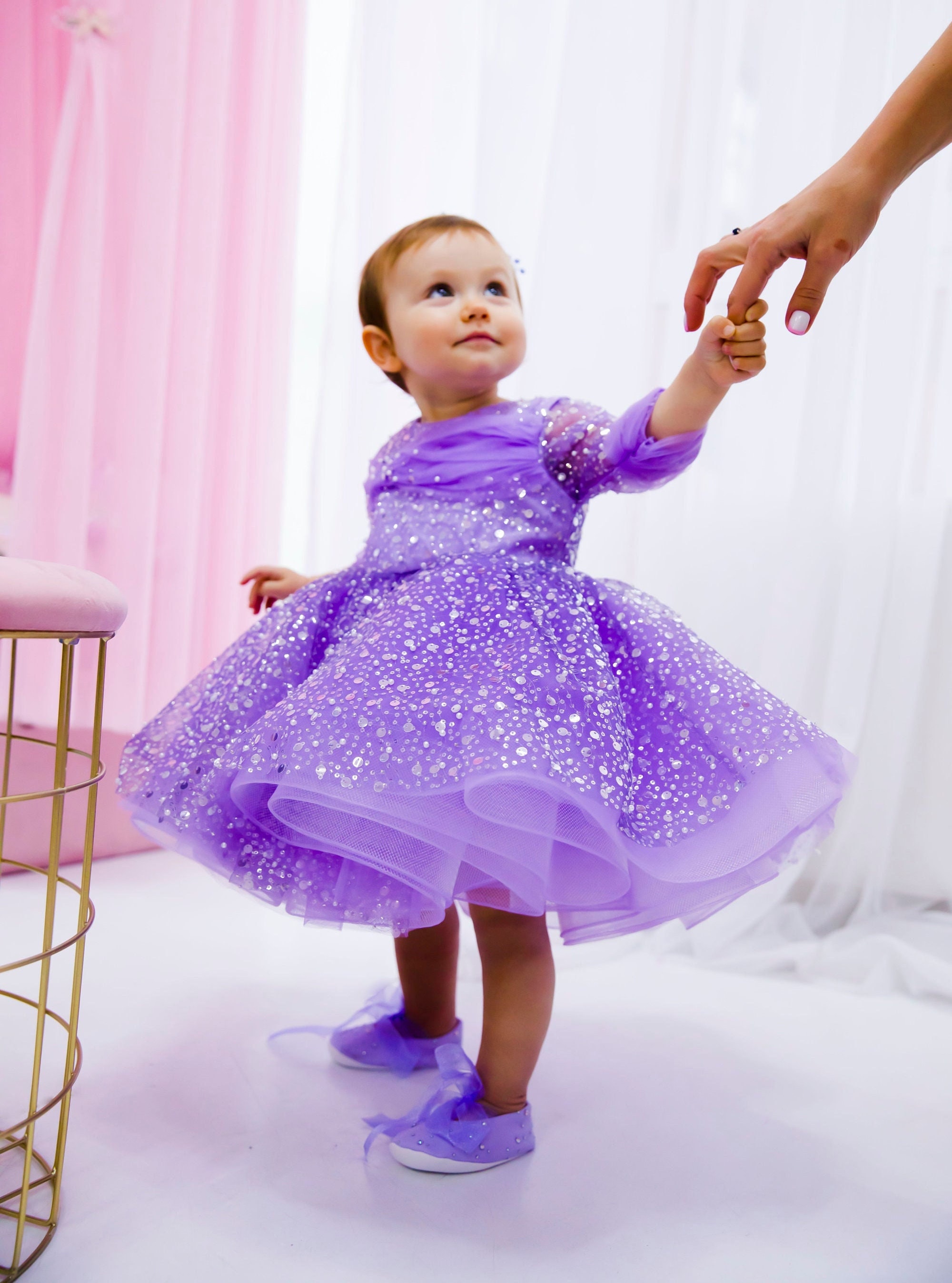 purple birthday dress Lilac Girl Dress, Sparkling Tutu Toddler Dress, First Birthday Gown, Sequined Baby Dress, Prom Dress, Holiday Princess Specially designed of unique epos:Special:N 60s Yellow Dress, Mod Sizes for daughter's dress:80 cm