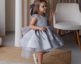トリートTreat Girl's tulle frill jersey(gray Treat Ürself Treat Girl's tulle frill jersey