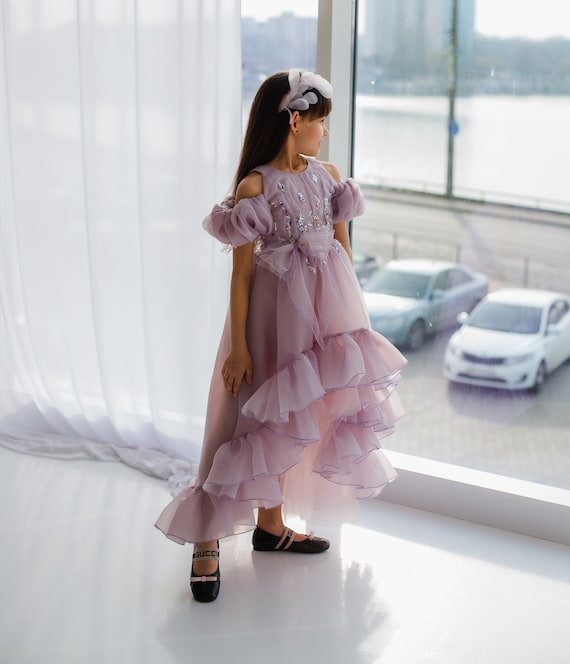Boho Fairy Baby Dress, Flower Girl Dress, Pale Lavender Birthday Girl Outfit, Prom, High Low Princess Toddler Dress, Pageant Gown, Baptism Boho Fairy Baby Dress, Flower Girl Dress, Pale Lavender Birthday Girl Outfit, Prom, High Low Princess Toddler Dress, Pageant Gown, Baptism