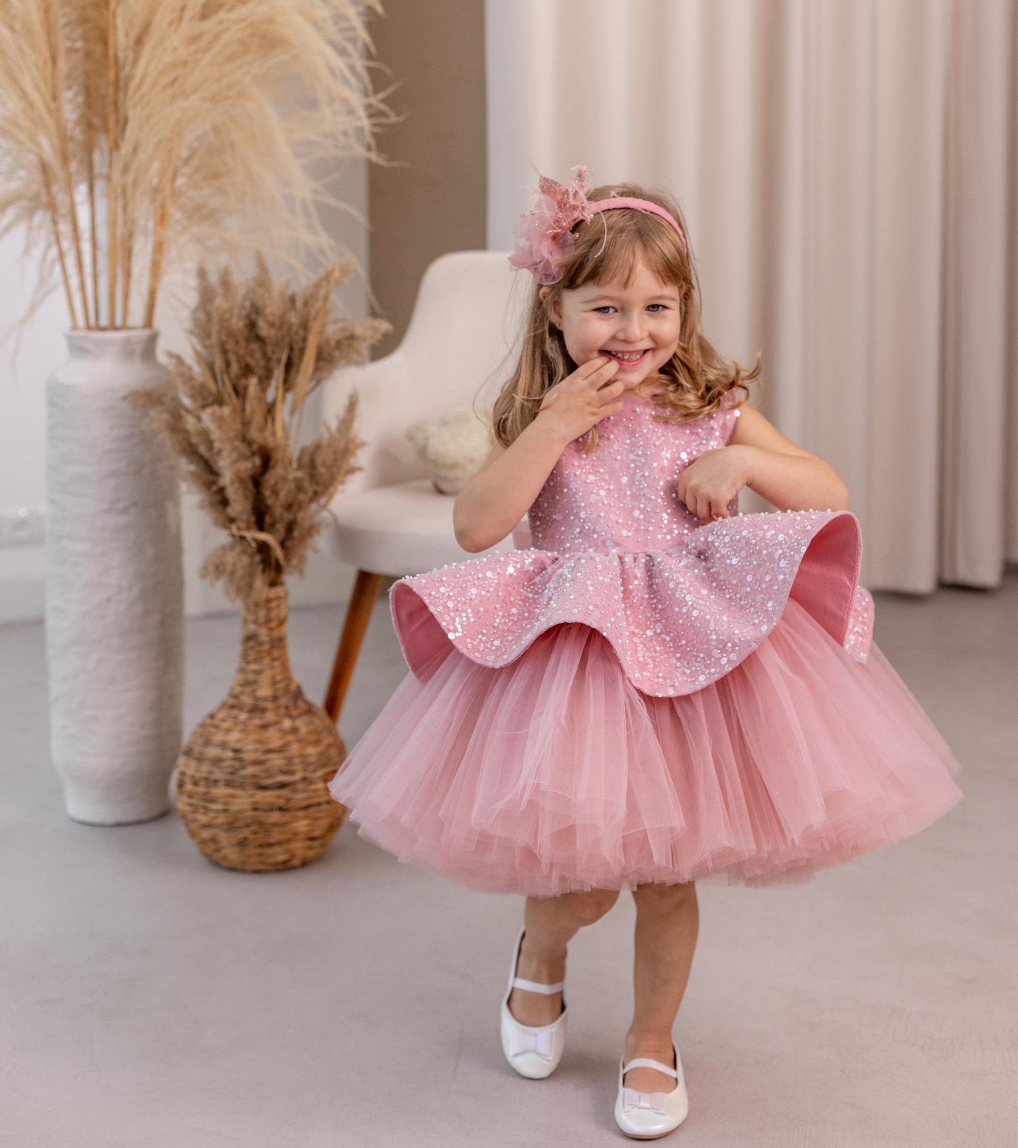 1st Birthday Tutu Dress For Baby Girl Dusty Rose Baby Girl Dress, Sequin Flower Girl Dress, 1st Birthday Tutu Dress For Baby Girl Dusty Rose Baby Girl Dress, Sequin Flower Girl Dress,