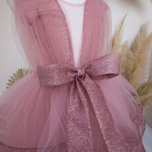 Mauve Birthday Girl Dress, Sparkling Baby Dress, Tutu Prom & Flower ...