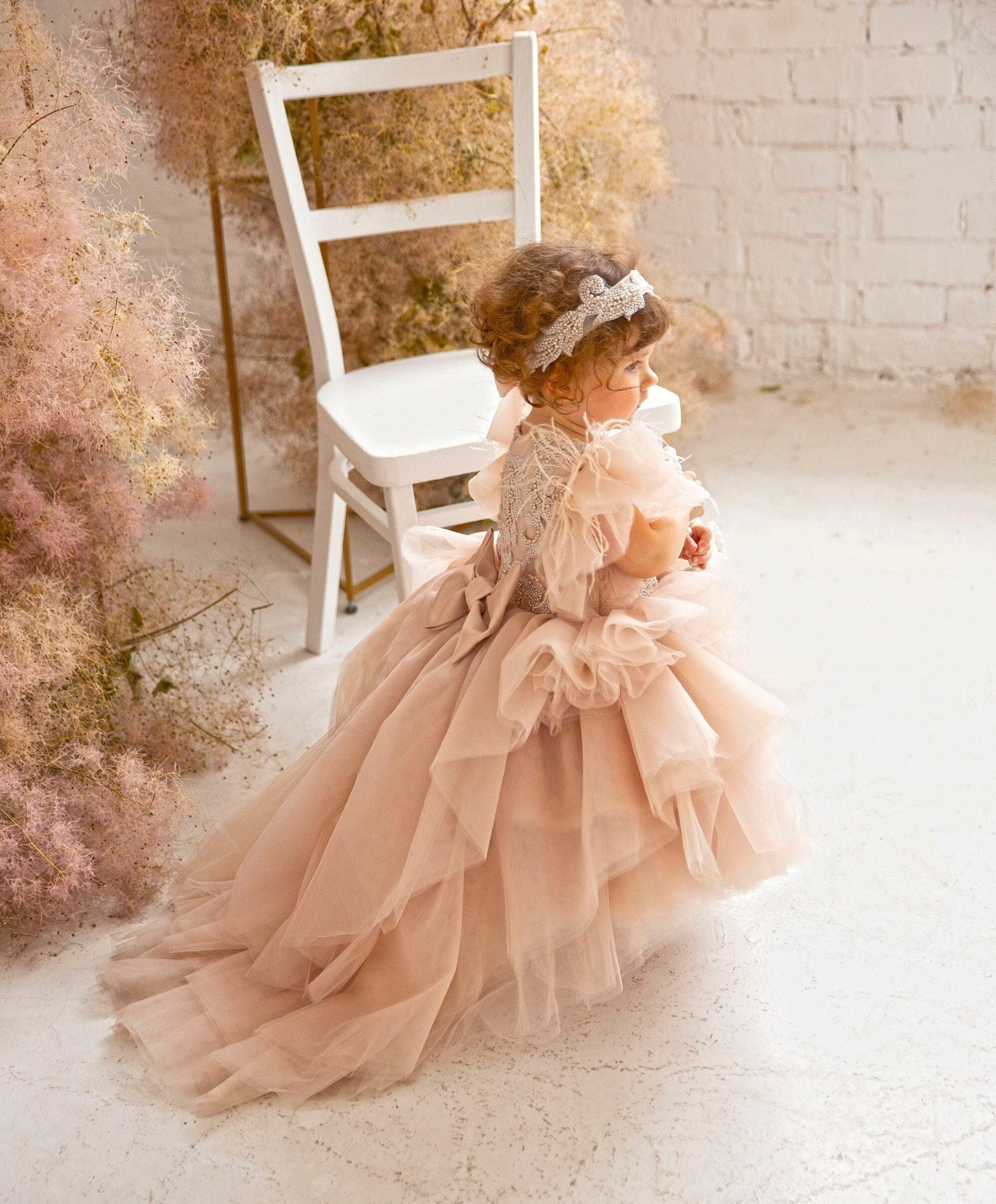 Kids Birthday Party Gown / Lavender Flower Girl Dress